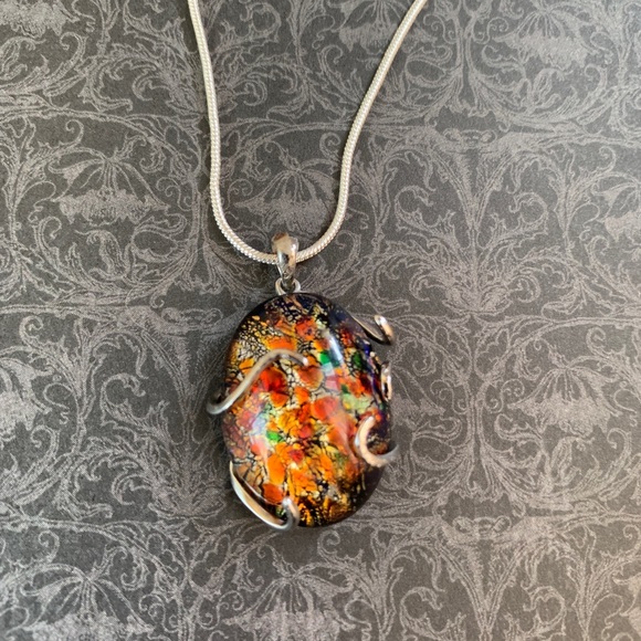 Black Mexican Jelly Opal in Silver Setting - Picture 3 of 6